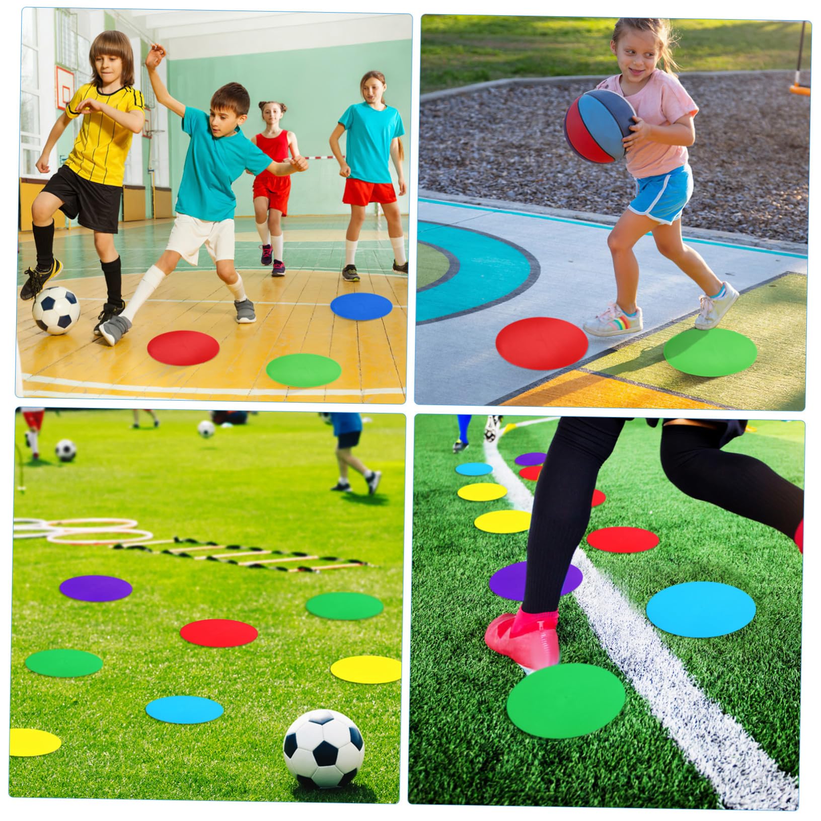 6 Stück Runde Bodenmarkierungen Aus Langlebigem Kunststoff Farbige Agility Spots Für Sport Und Beweglichkeitstraining Flache Markierungspunkte Für Fußball Basketball Und Klassenzimmer