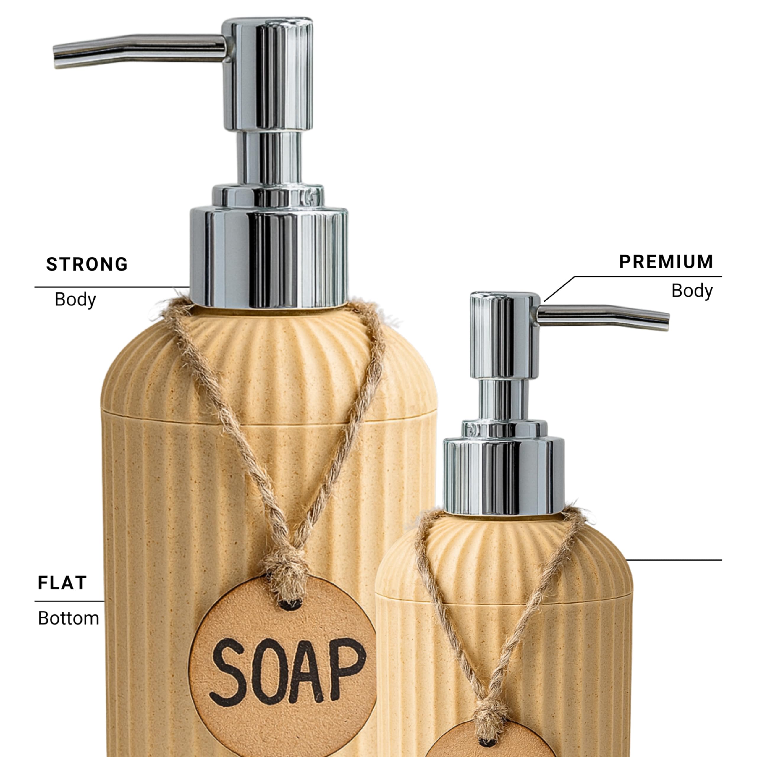 Dispensador de jabón líquido | Desinfectante de baño, loción, dispensador de champú | Botella de lavado de manos para cocina | Dispensador de jabón para lavabo - 300 ml (paquete de 1, beige)