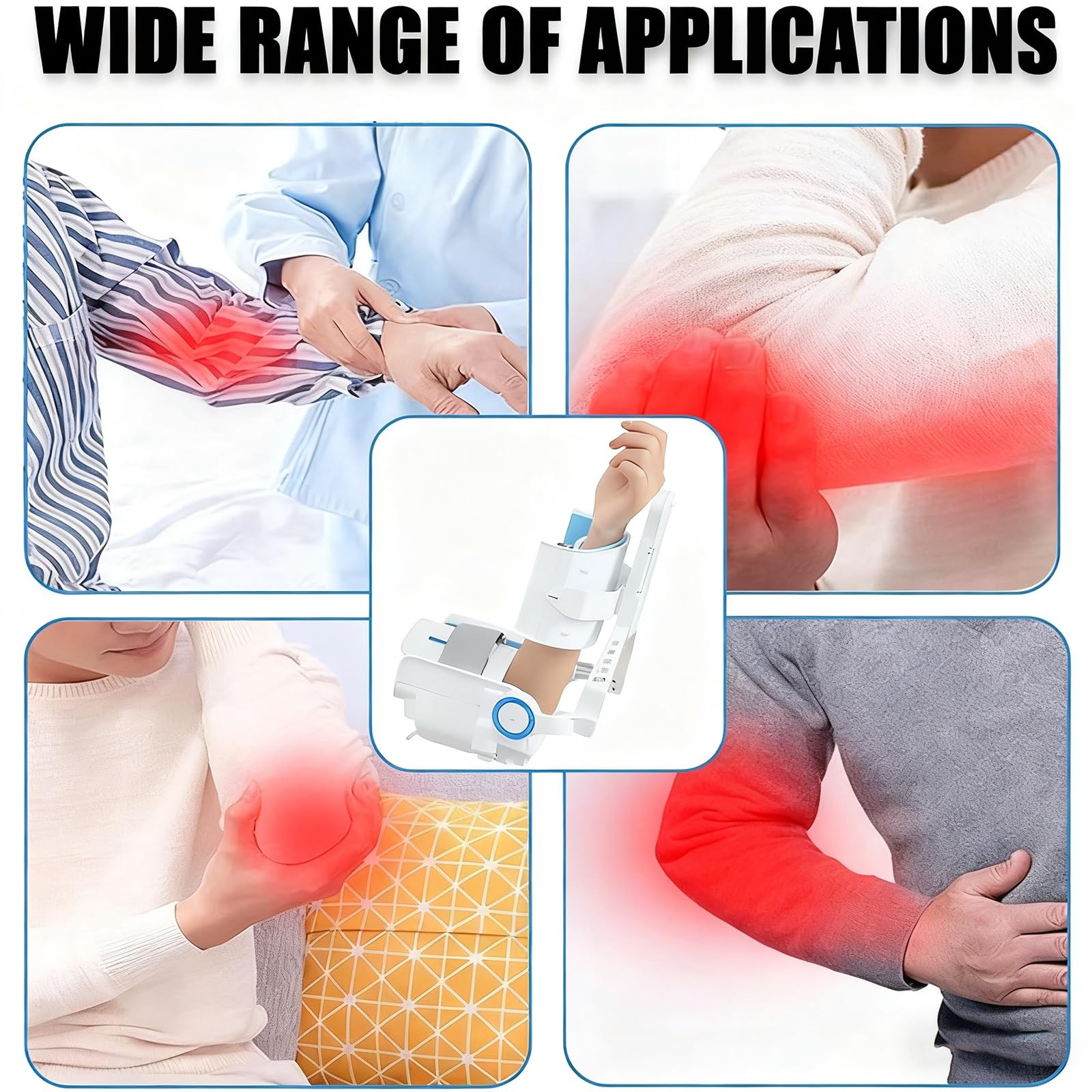 Dispositivo Elettrico Riabilitazione dell'articolazione Gomito Telaio di Supporto Regolabile e Flessibile Supporto per il Gomito Incernierato per la Protezione del Supporto del Braccio
