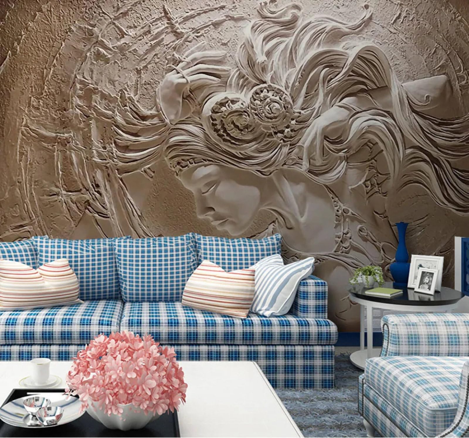 Abstract Relief Figures Art Individuality 3D Wallpaper Easy Install Feature Office Living Room Sofa Bedroom TV Background Wall Decoration-250cm×170cm