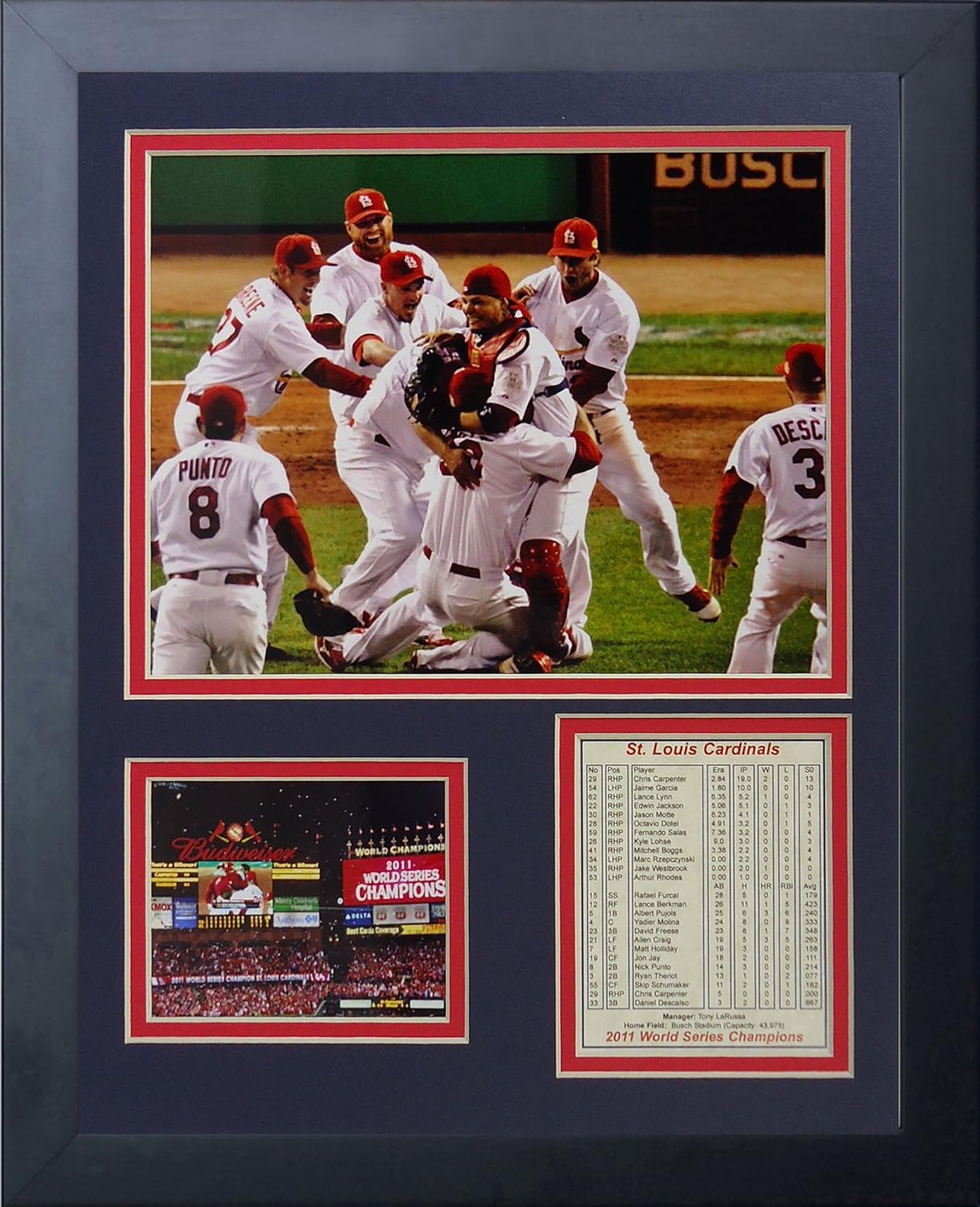 Legends Never Die 2011 St. Louis Cardinals Field Celebration Framed Photo Collage, 11x14-Inch (11018U)