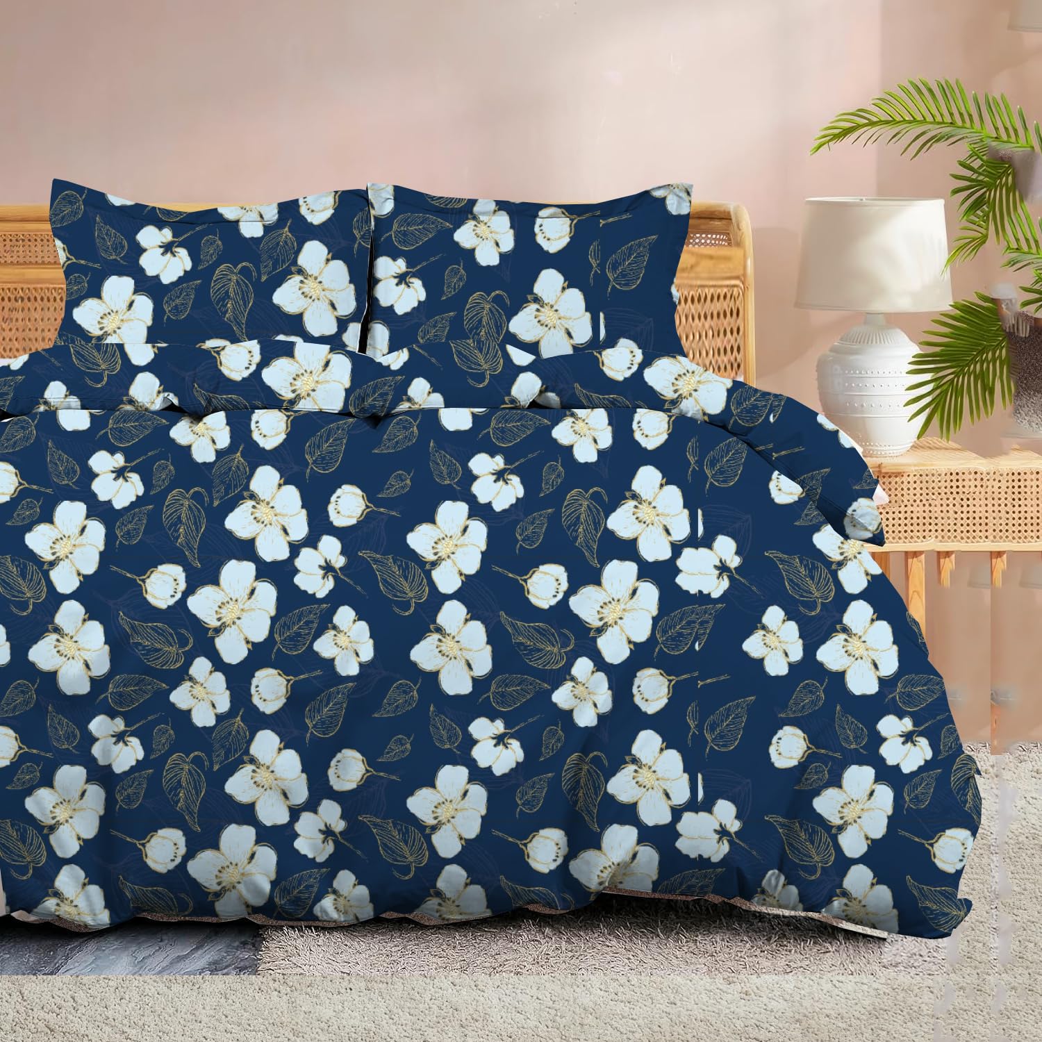 100% Microfiber 1 Piece Duvet Cover Zipper Closure Soft & Breathable for Comfortable Sleep Wrinkle Free Duvet/Quilt/Razai/Comforter Cover- Tulip Rose - Single-image-42