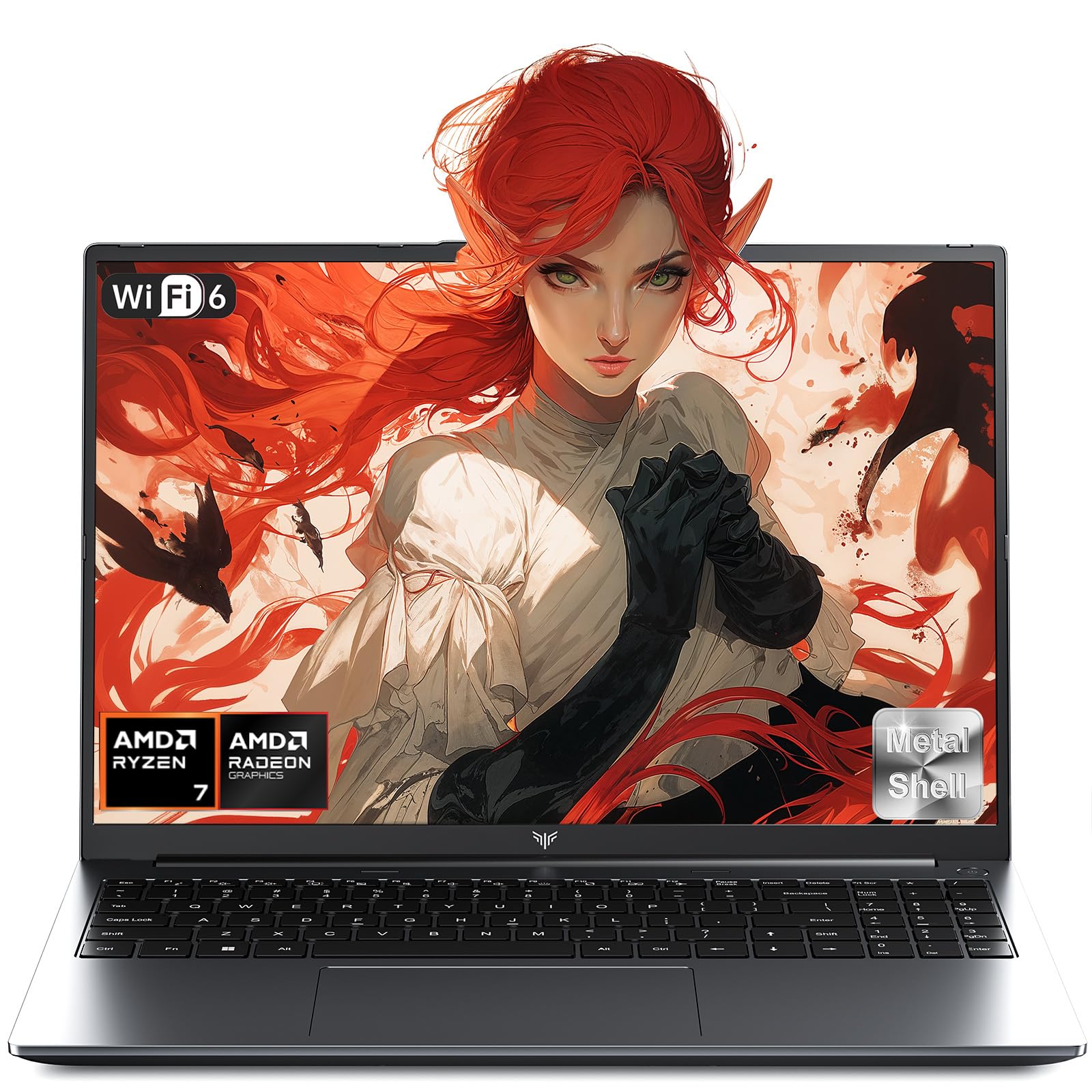 Tivique PC Portable Gamer 16,1" - Ordinateur Portable Ryzen 7 H255 (jusqu'à 4,90 GHz), 8C/16T - 4800MHz 16Go DDR5*2 + 512Go SSD M.2, écran FHD 1200p, HDMI,WiFi 6, Radeon 780M 12C, Clavier Rétroéclairé - 2