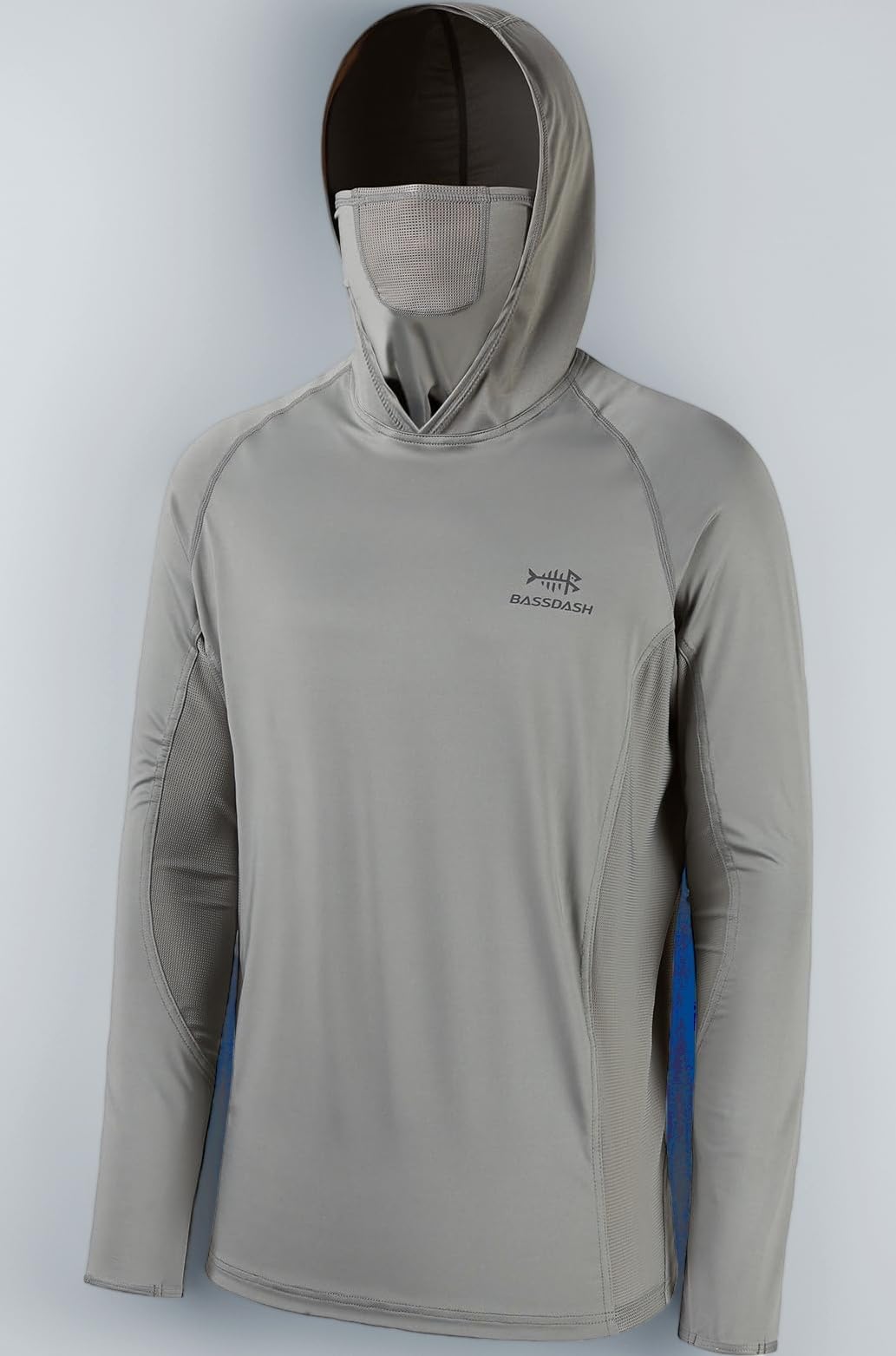 BASSDASH UPF 50+ Menโs Long Sleeve Fishing Shirt with Mask UV Neck Gaiter Hoodie