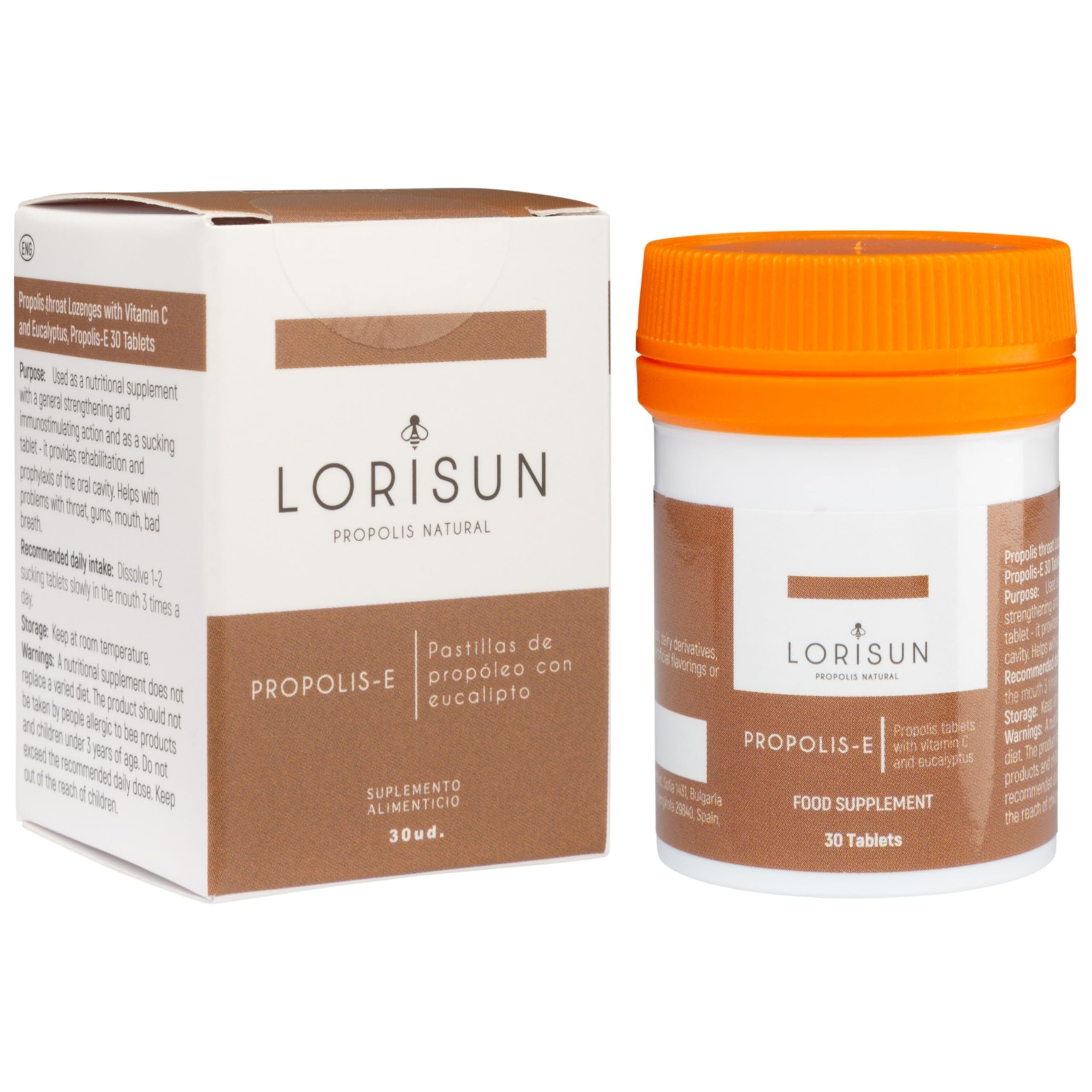 Propolis - E 30 Tablets | Propolis with Vitamin E and Eucalyptus | Natural Propolis | Chewable Tablets | Improves The Immune System | Strengthens Defences