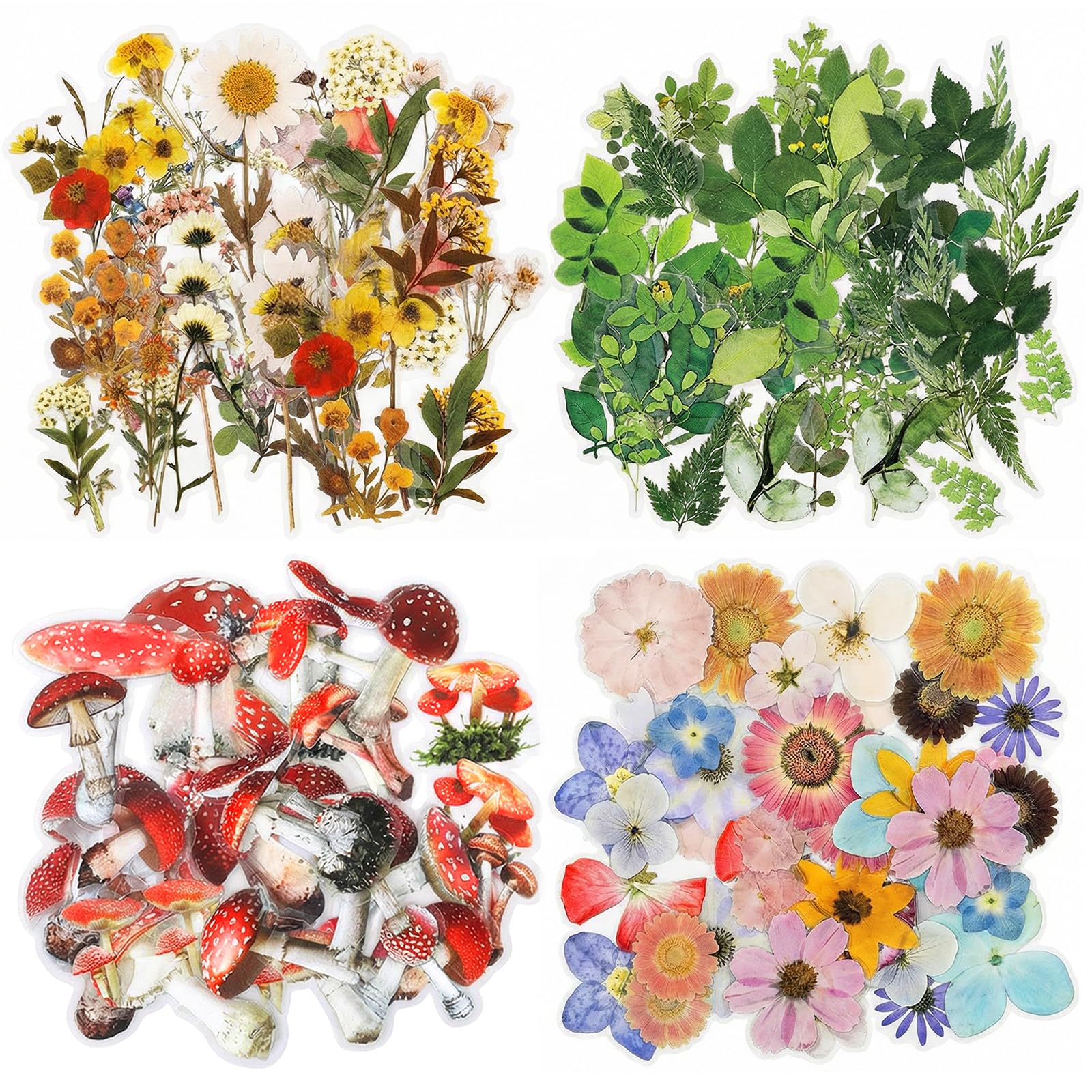 160 Pcs Vintage Flower Stickers for Scrapbooking, Nature Botanical Sticker