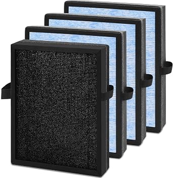 MK04 Air Filter Replacement Compatible With Aroeve MK04 MG04-JH Air Filter Replacement For Pet Dander,4 Pack Replacement Filter For Bedroom And Office, Compared to Part #MK04LX