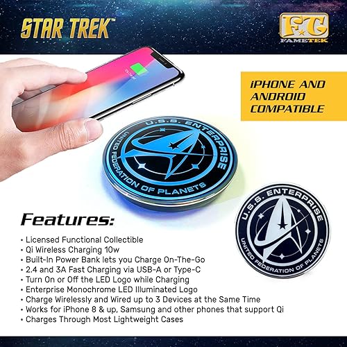 Miniatura 3 de Star Trek Borg Cube - Altavoz Bluetooth y cargador inalámbrico Star Trek con batería de respaldo integrada para carga con cable e inalámbrica
