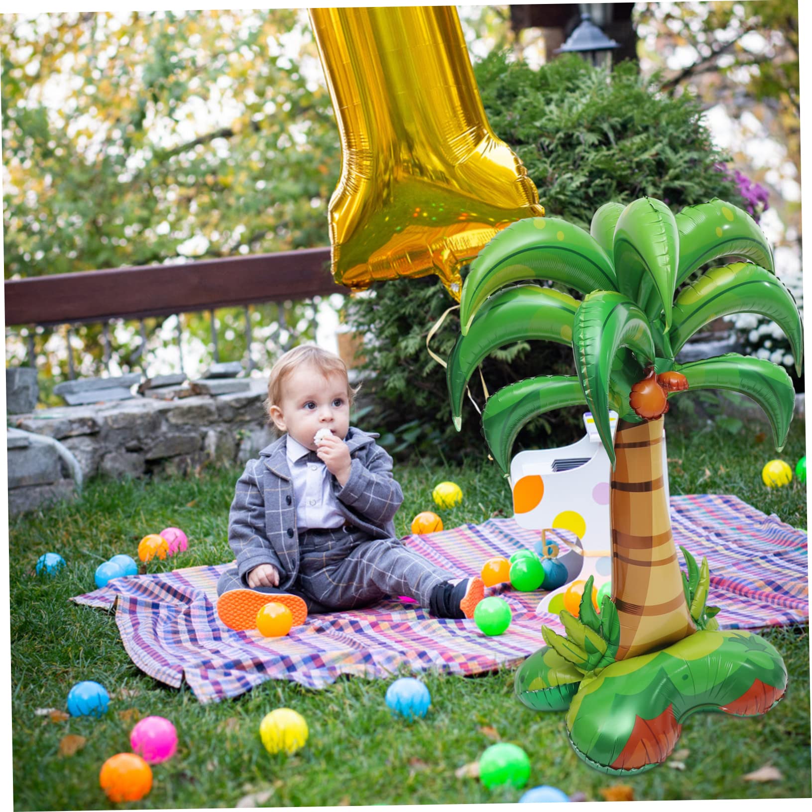 4pezzi Palloncino Gonfiabile Palma Tropicale Decorazione Party Hawaiano Materiale Resistente Per Foto Indimenticabili Con Amici e Famiglia