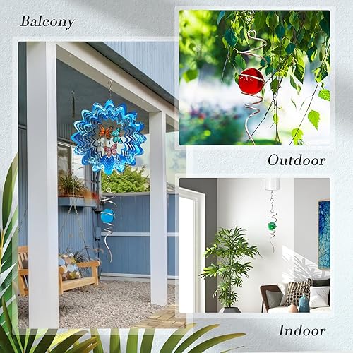 Miniatura 5 de Bola de observación, cola en espiral, orbe de vidrio rojo, 3D, estabilizador, cola en espiral para molinillo de viento, regalos ideales, adornos de