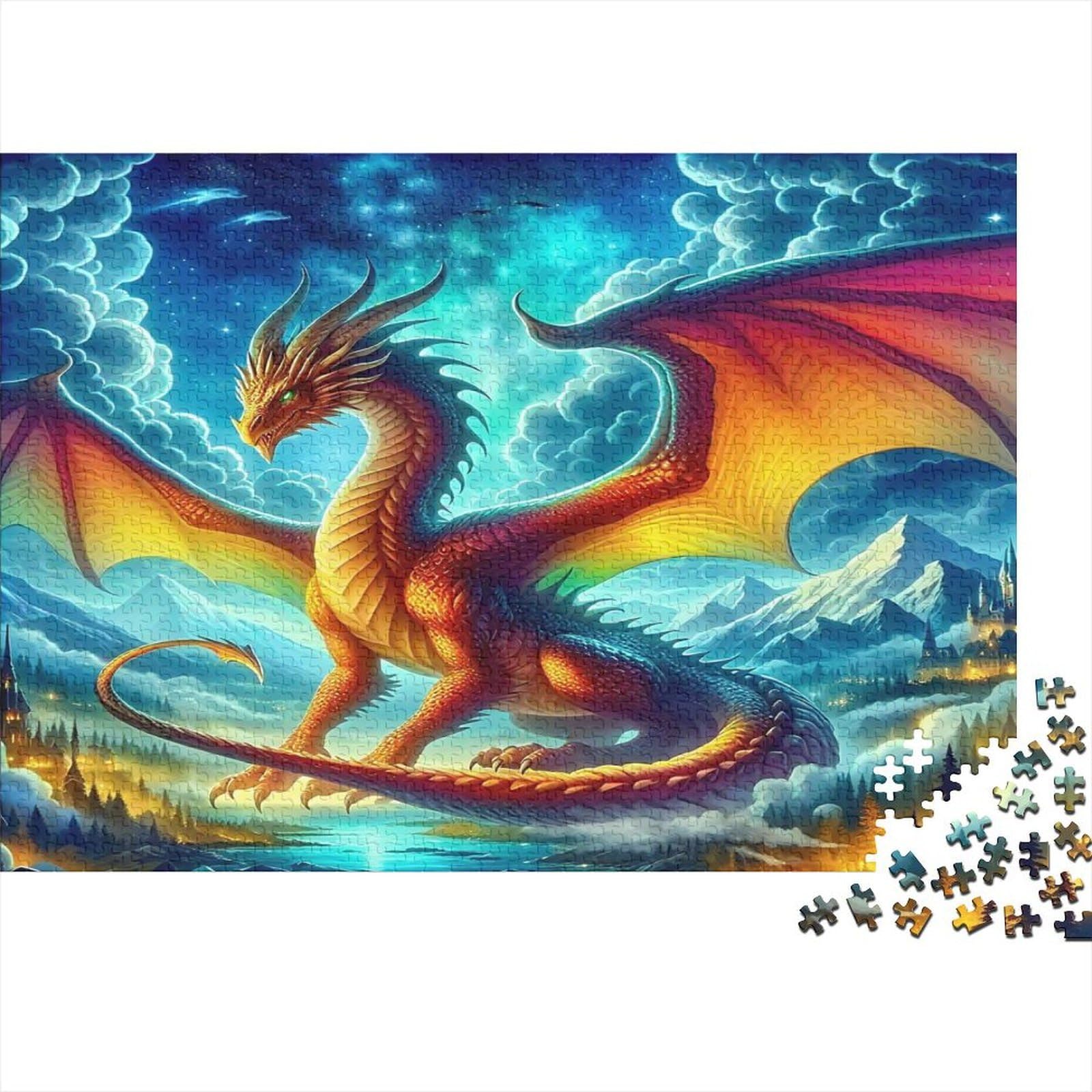 dragon fantasy cloud vibrant 1000pc jigsaw puzzle paper for adults