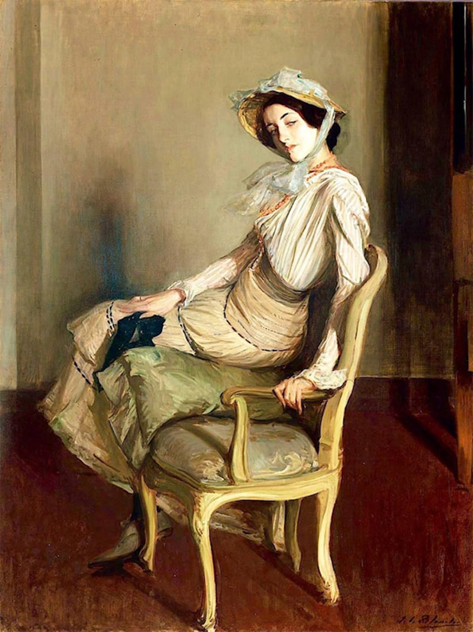 SERENDIPITP Vintage Picture Print on Canvas Wall Art Poster Portrait of Desirée Manfred by Jacques Emile Blanche Artwork Print Poster for Wall Decor 60x90cm