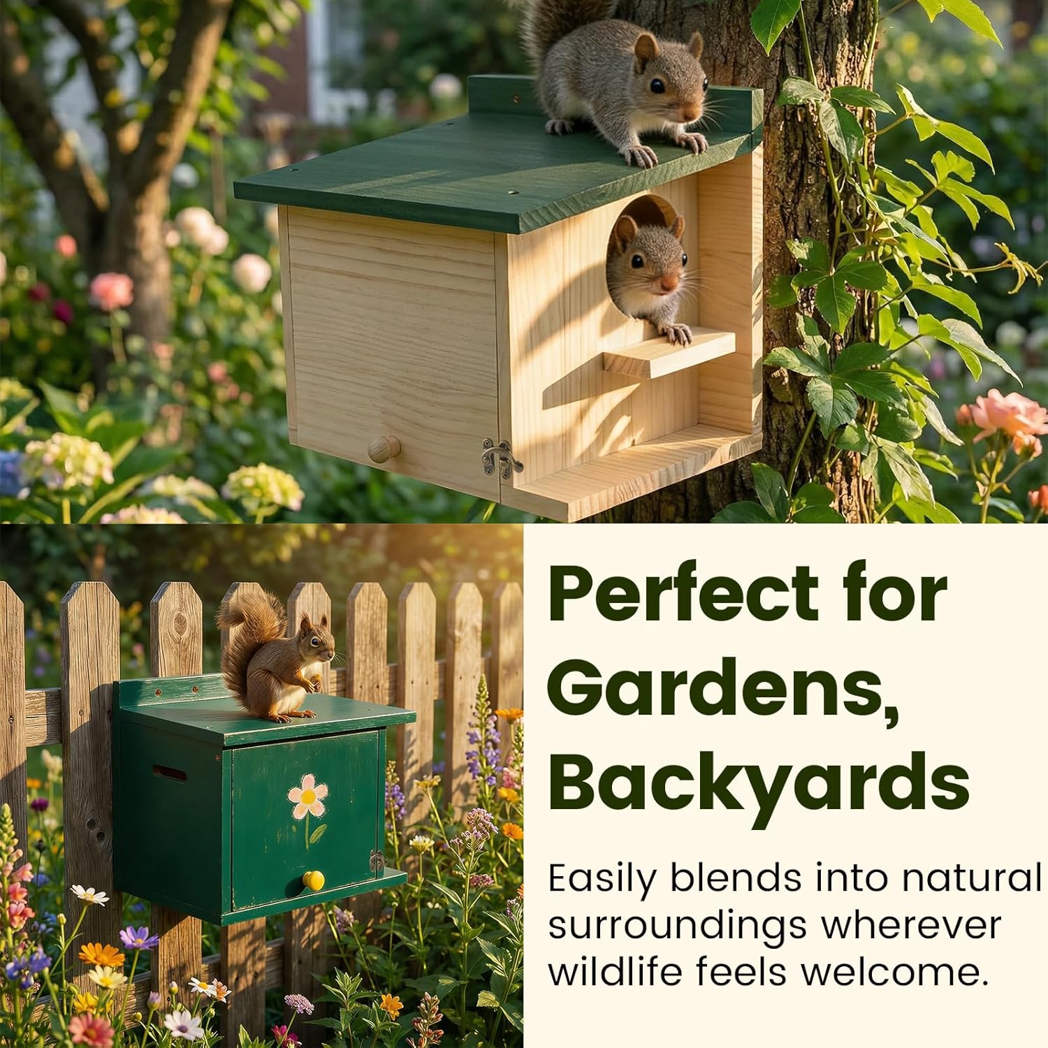 Small Squirrel Nest Box，Squirrel House, Suitable for Squirrels, Chipmunks, and Small Animals,Outdoor Shelter.