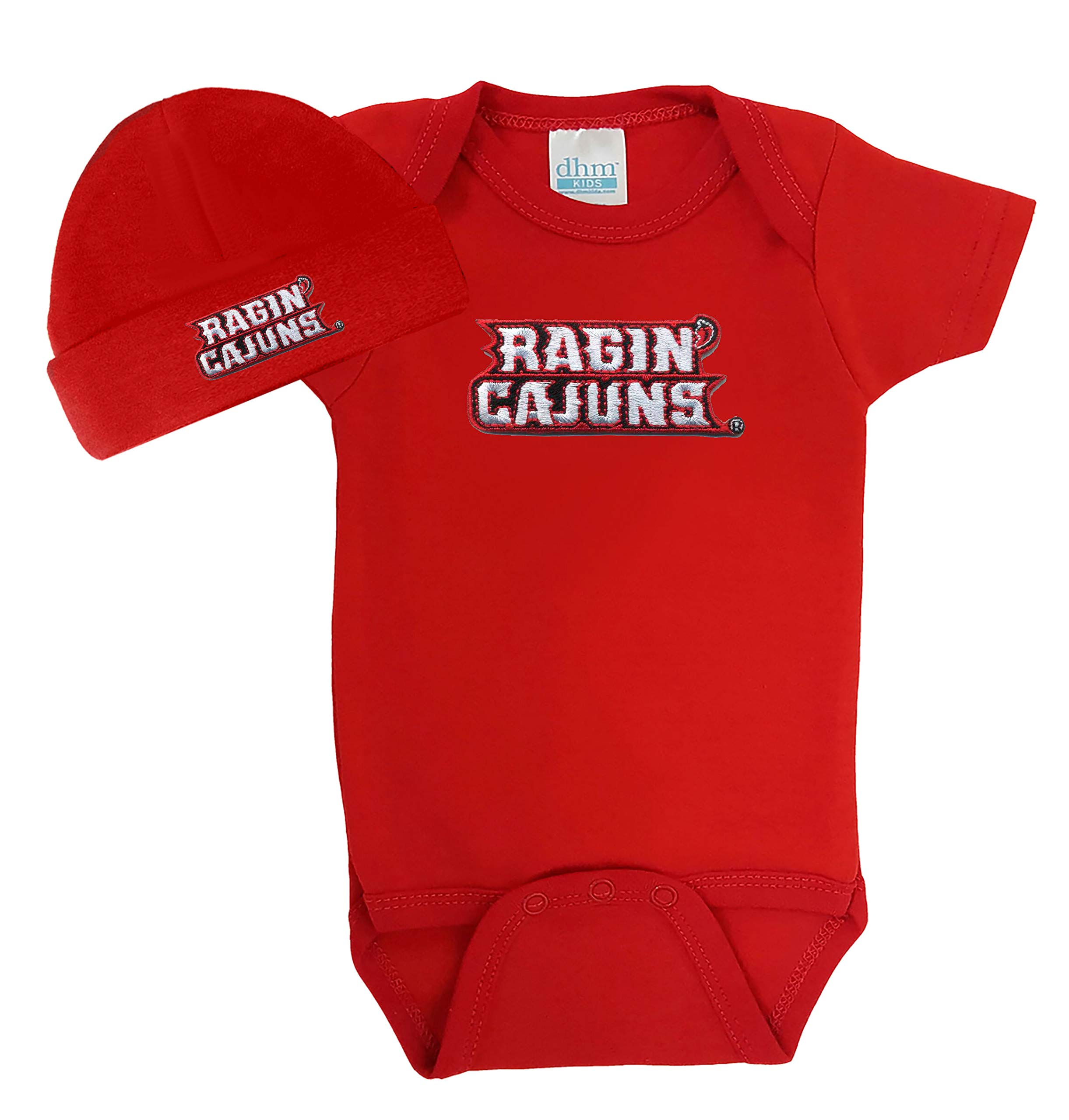 Future Tailgater Louisiana Lafayette Ragin Cajuns Baby Onesie and Cap Set (6 months) Red