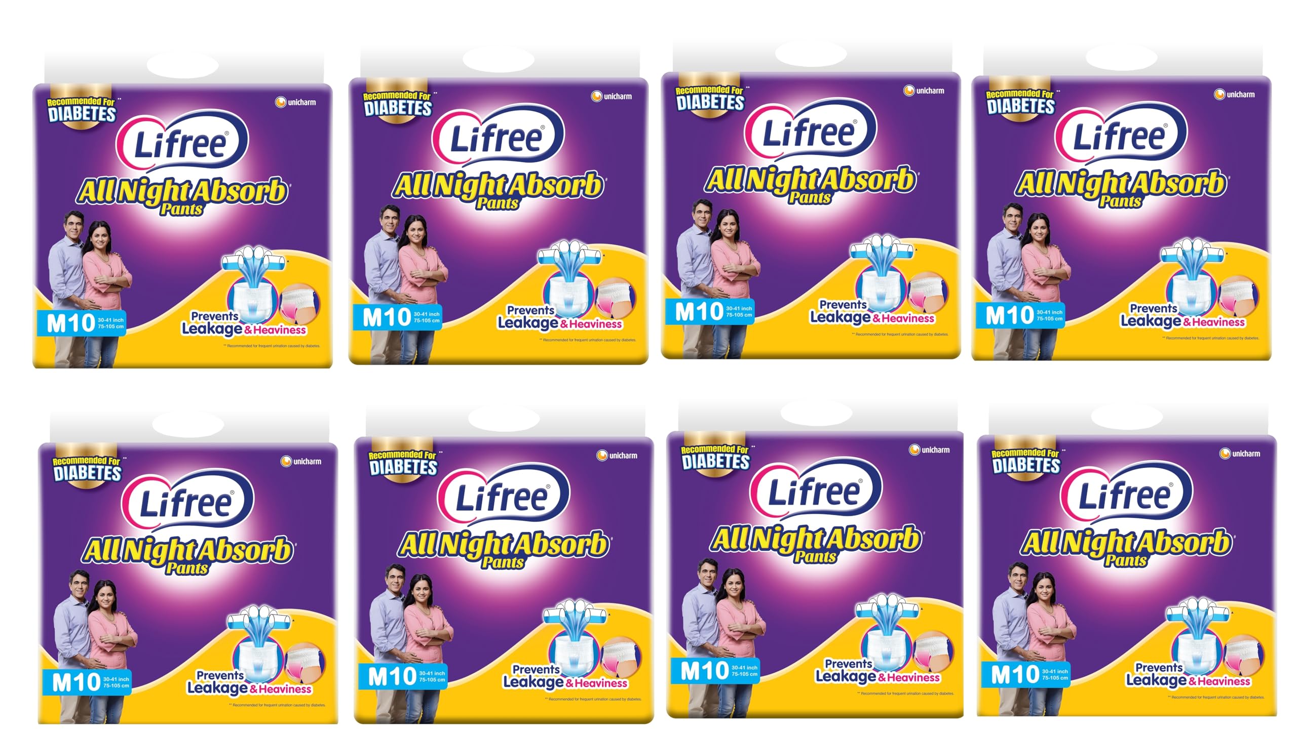 COMPATIBLE WITH Lifree SUPER EXTRA Absorb Adult Diaper Pants For Unisex Adult Pant Style Diapers Medium (M10 PACK OF 8)-picture-27