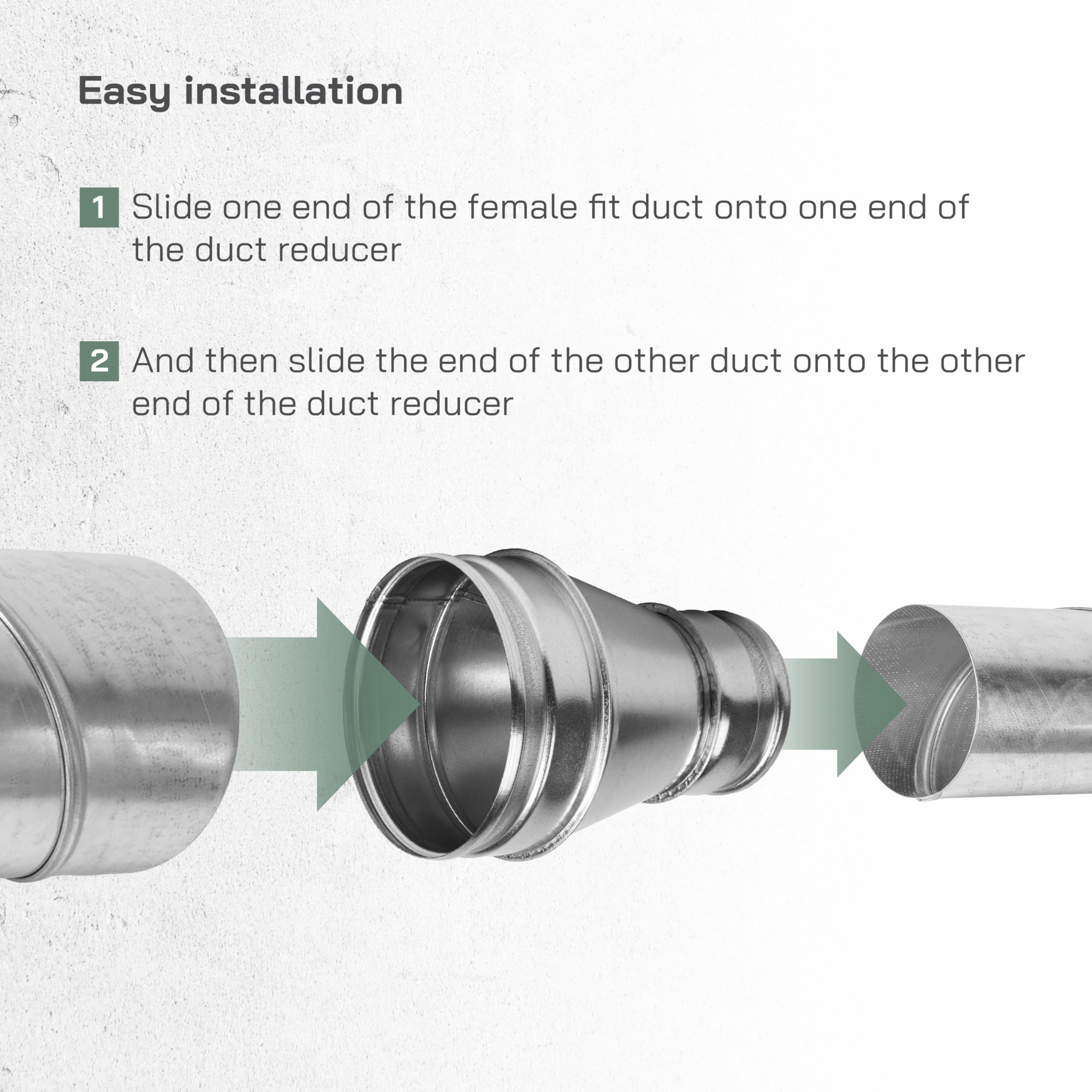 Vent Systems Réducteur de conduit en acier galvanisé de 15,2 cm à 10,2 cm - Adaptateur d'aération - Raccord de tuyau - Connecteur, augmenteur, réducteur, cône - HVAC, systèmes de ventilation