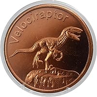 Vista 11 de Dinosaurio Pteranodon Prehistórico - 1 onza.999 cobre puro redondo coleccionable de 39mm moneda de desafío en cápsula - COA de Heavenly Metals