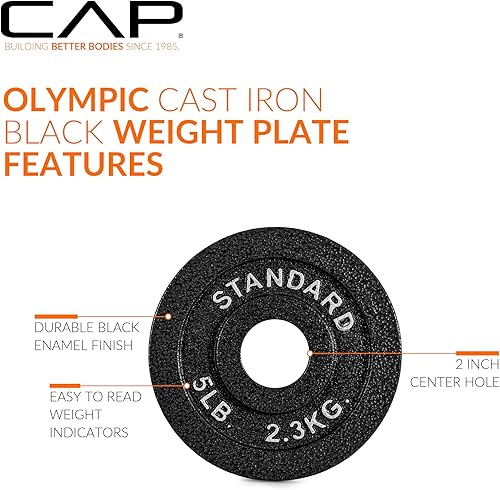 Miniatura 77 de CAP Barbell Placa de peso olímpica de 2 pulgadas Múltiples opciones