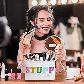 WLLWOO WLLWOO 2pcs Travel Make Up Bags-Cosmetic Bag Nylon Waterproof Large Wide Zipper Coin Purse Travel Toiletry Small Makeup Pouch For Women