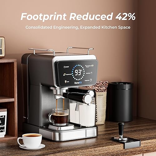Miniatura 7 de Máquina de café expreso con tanque de leche automático, máquina de café espresso fresco y capuchino, 20 bar, pantalla táctil con temporizador,