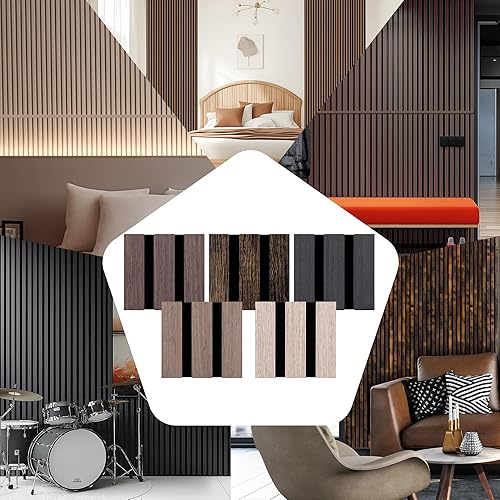 Miniatura 14 de Mollywell Paneles de madera para pared, instalación que ahorra tiempo, decoración de pared de listones de madera versátil, diseño acanalado mejorado