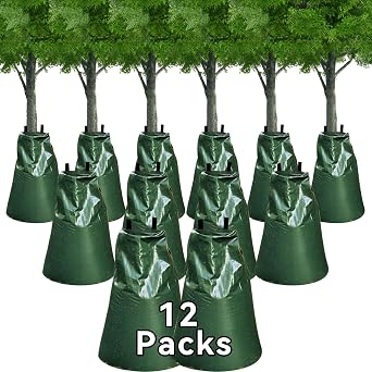 12 Packs Slow Release Tree Watering Bags - 20 Gallon Zippered Automatic Drip Irrigation Bags for New Planted and Transplanted Trees