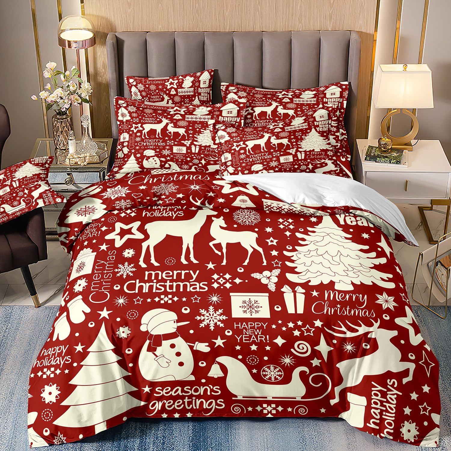 Parure de lit 240x220 imprimée Noël pour réchauffer vos nuits d'hiver