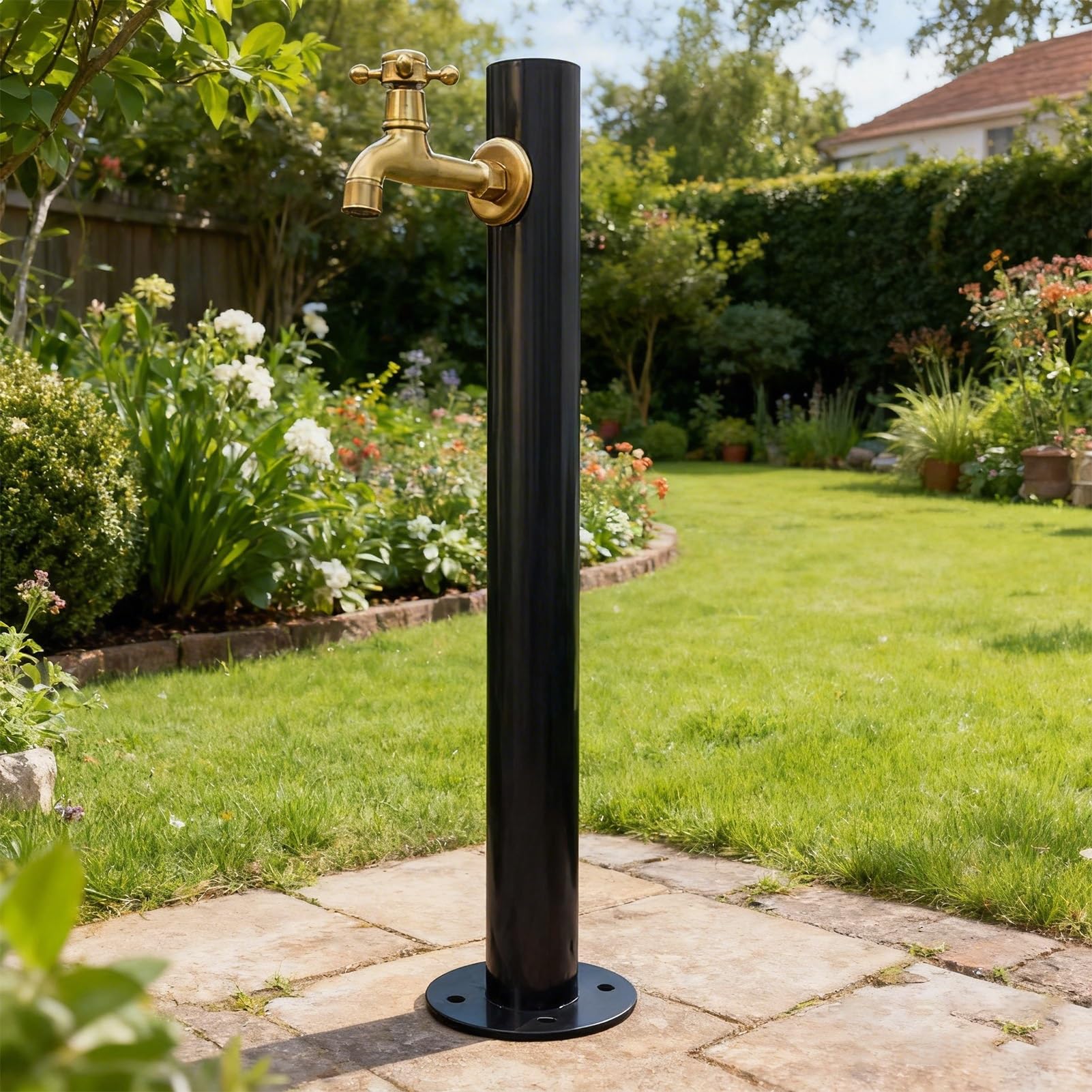 XDLEDMKIZ Stainless Steel Freestanding Water Column with Faucet for Courtyards and Gardens, Antifreeze Outdoor Tap