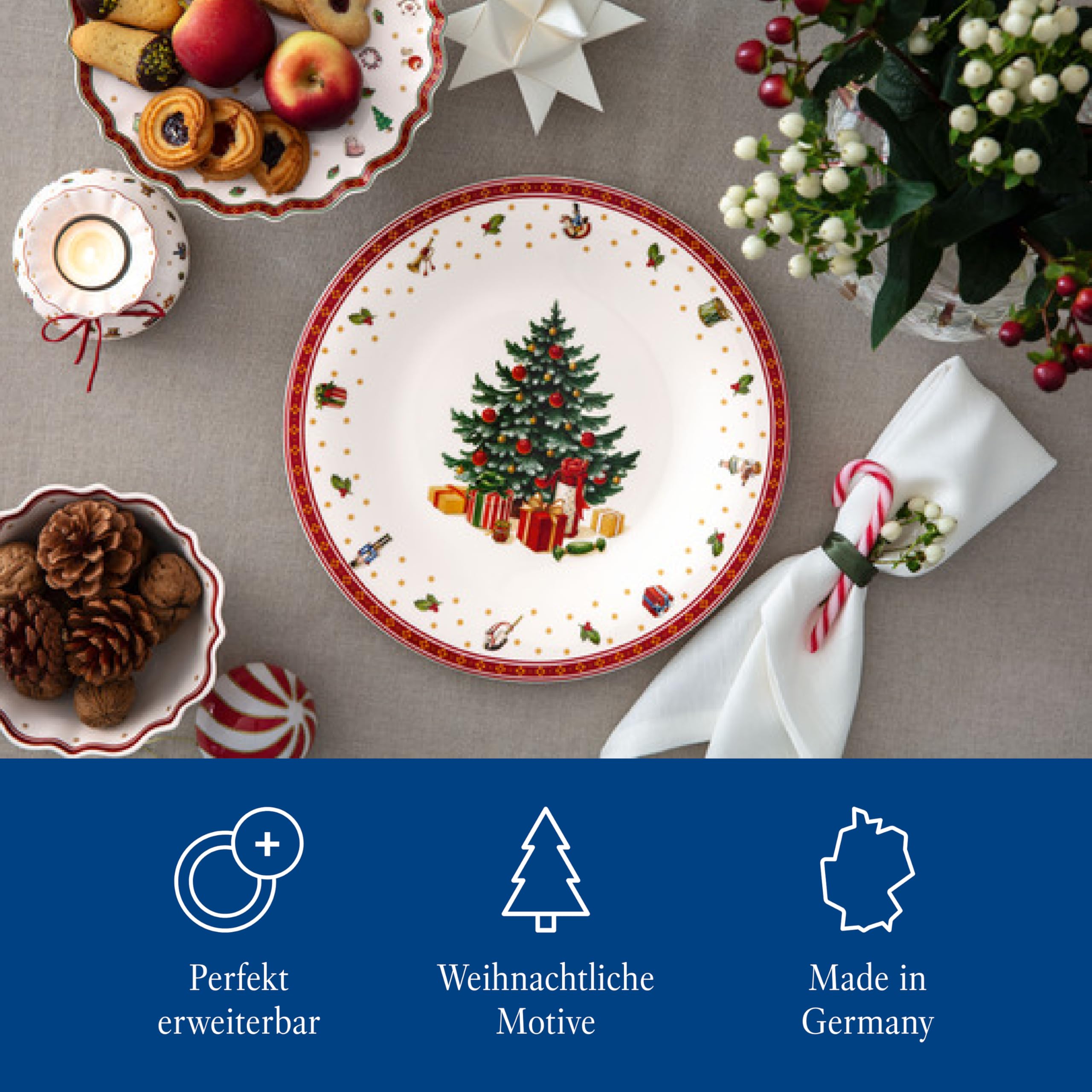 Villeroy & Boch Assiette Plate Toy's Delight Noël - Porcelaine Premium - Fabriqué Allemagne