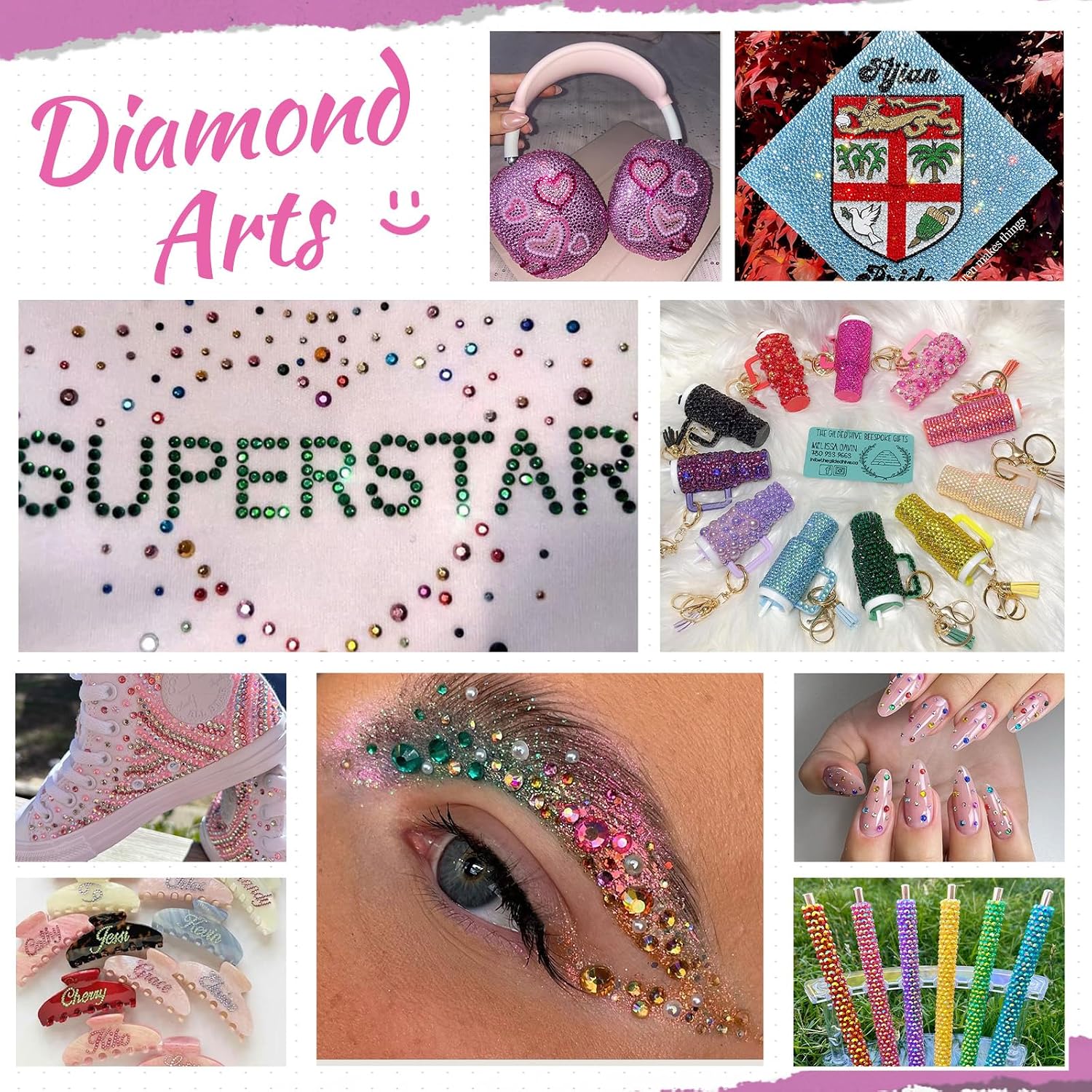 Zefy 40 Colors Resin Rhinestones for Bedazzling, 3mm 40000 Pcs Flatback Gems for Crafting, Bedazzling Kit with 3Pcs B7000 Glue for Clothing Shoes Nail Book Diamond Art