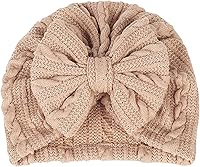 Vista 47 de Gorro de punto para bebé con lazos lindos turbante para envolver el sombrero (MZ6)