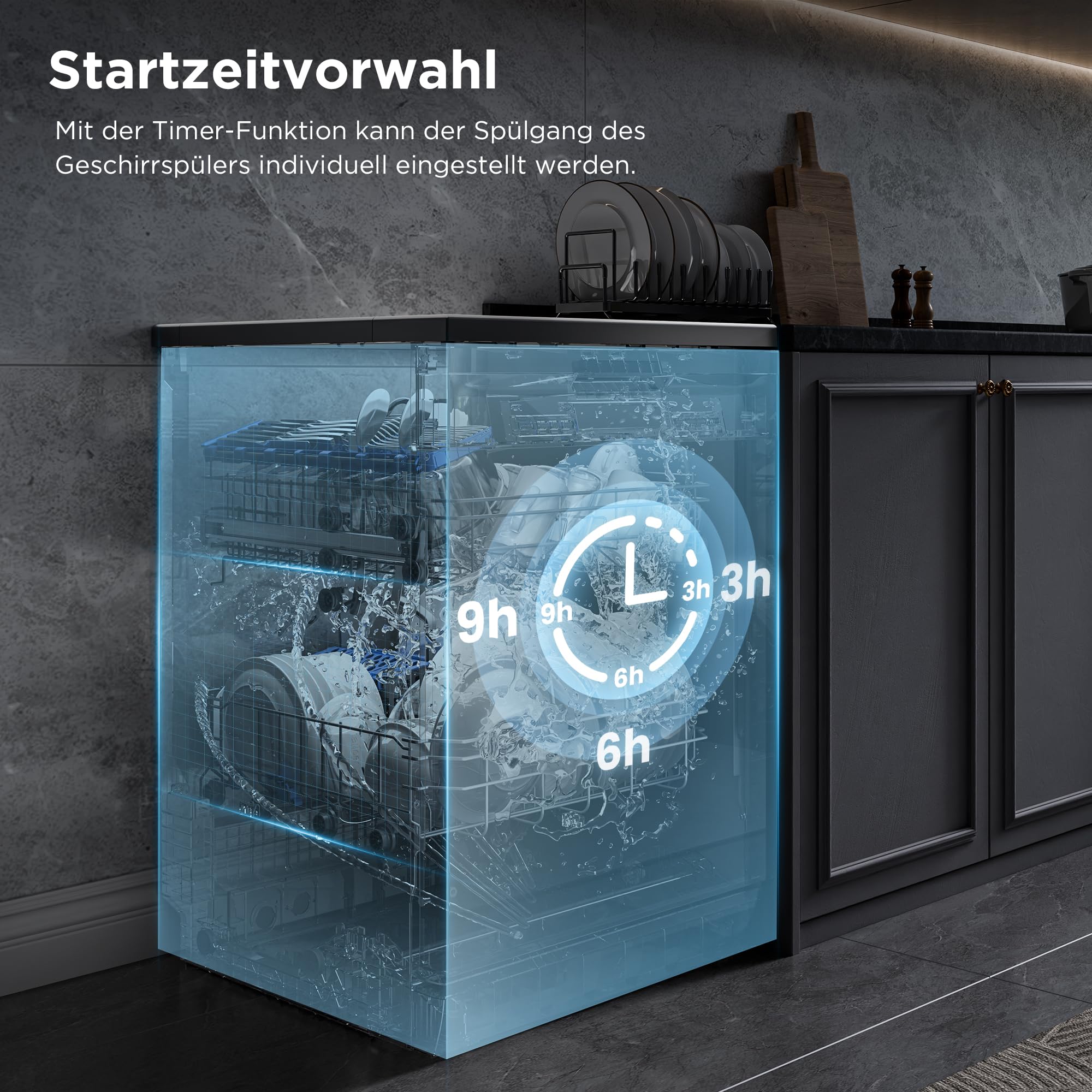 Midea SF 3.60N PRO Geschirrspüler 60cm Freistehend Unterbaufähig 14 Maßgedecke Spülmaschine WLAN 47 dB Silber