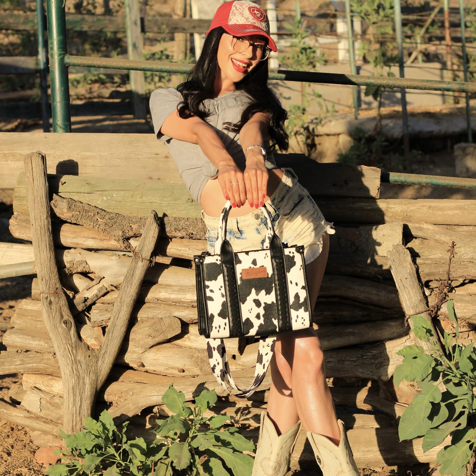 × Wrangler Tote Handbag for Women Top Handle Vintage Satchel with Detachable Crossbody Strap WG133-8120SBK