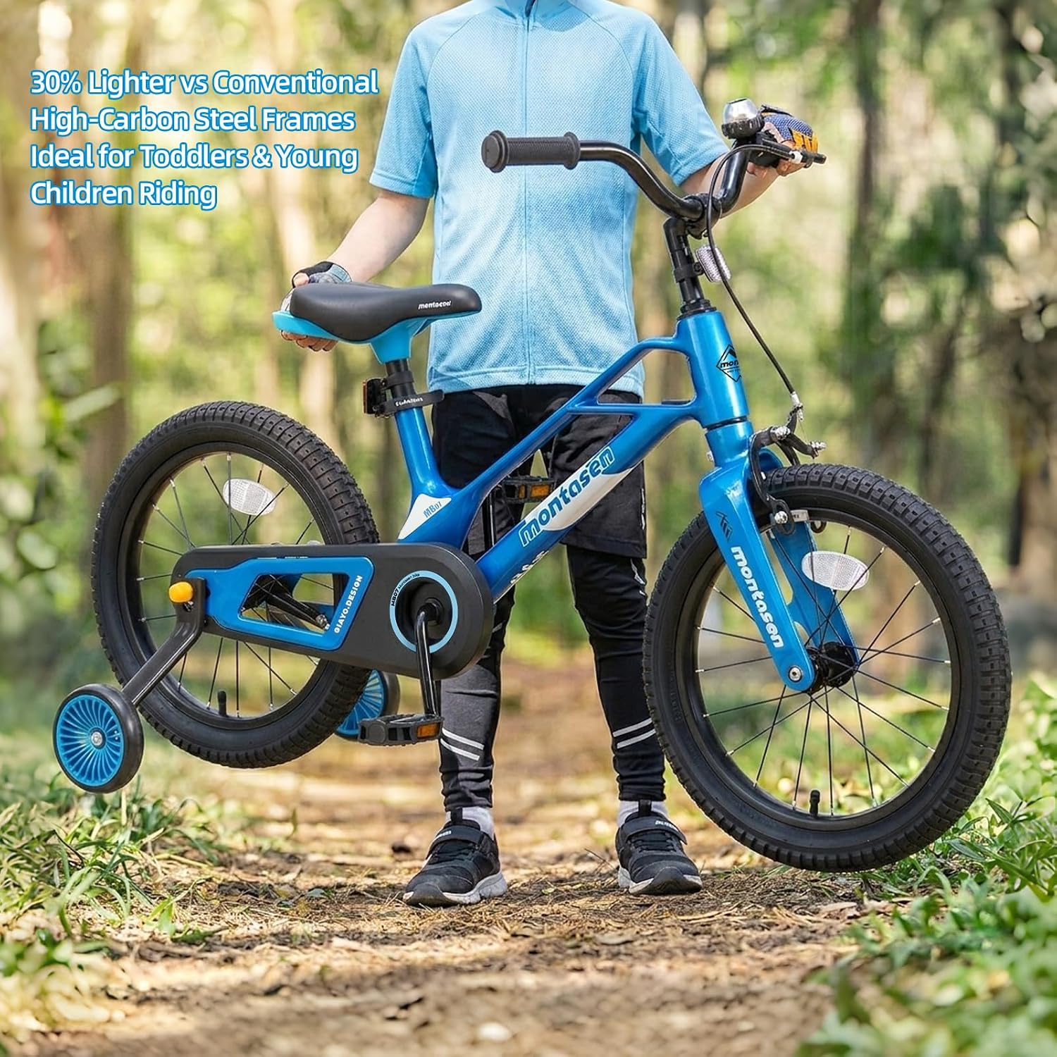 Kids Bike with Training Wheels Lightweight Magnesium Alloy 14 16 inch Bike