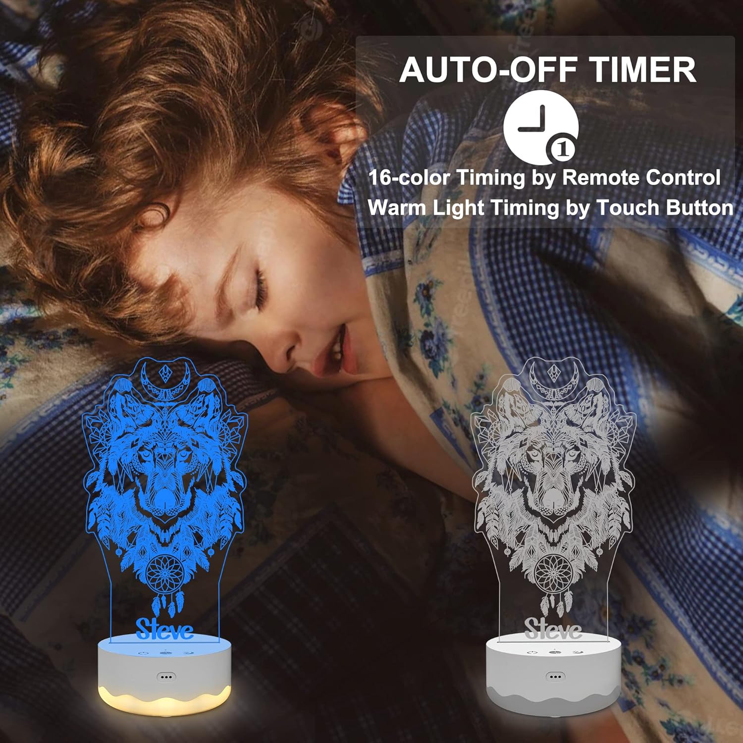 YuanDian Personalized Light up Dream Catcher Kits 3D Illusion LED Night Light with Remote 16 Changing Color Lights for Baby Kids Adults Boys Girls Women Bedroom Decor Gifts