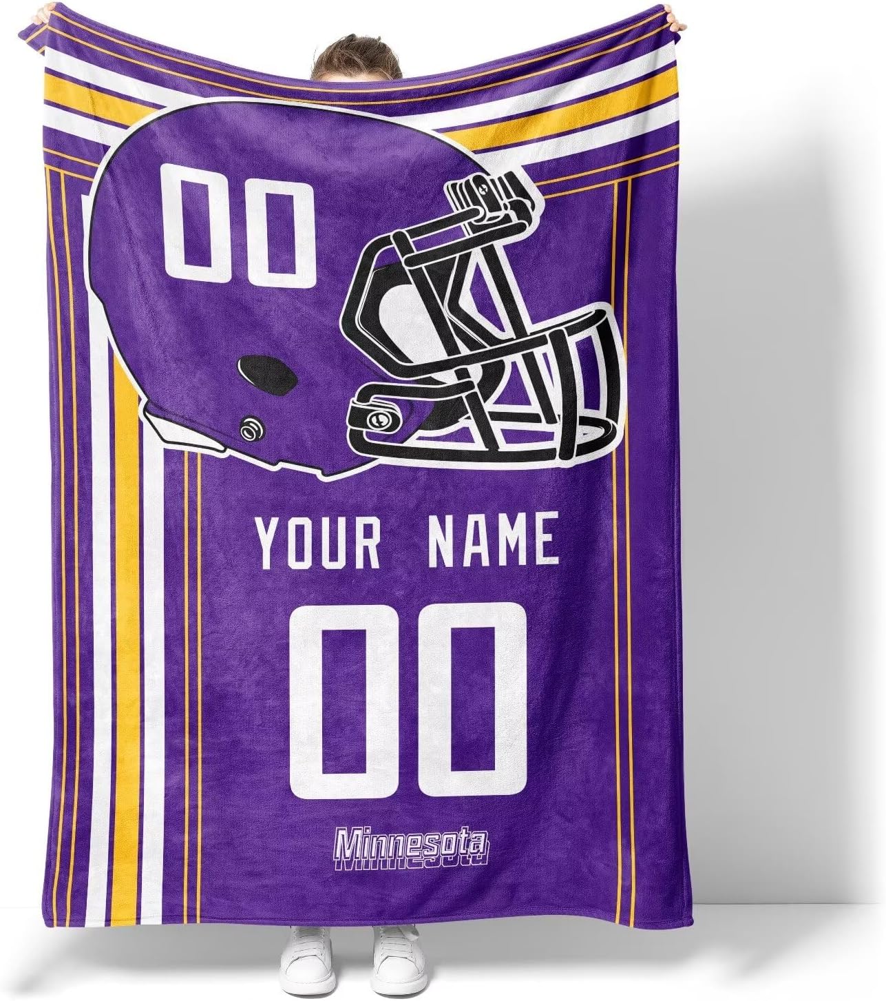 ANTKING Minnesota Blanket Gifts for Men Women Boy Throw Blanket Custom Name and Number