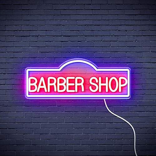 Miniatura 4 de ADVPRO Señal de neón LED de silicona flexible de Barber Shop - rojo y azul - st16s42-fnu0358-rb