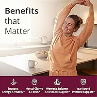 Vista 2 de Multivitamínico para mujeres – Multivitamínicos y multiminerales esenciales para mujeres 60 cápsulas líquidas con vitamina B12, A, D, C, zinc