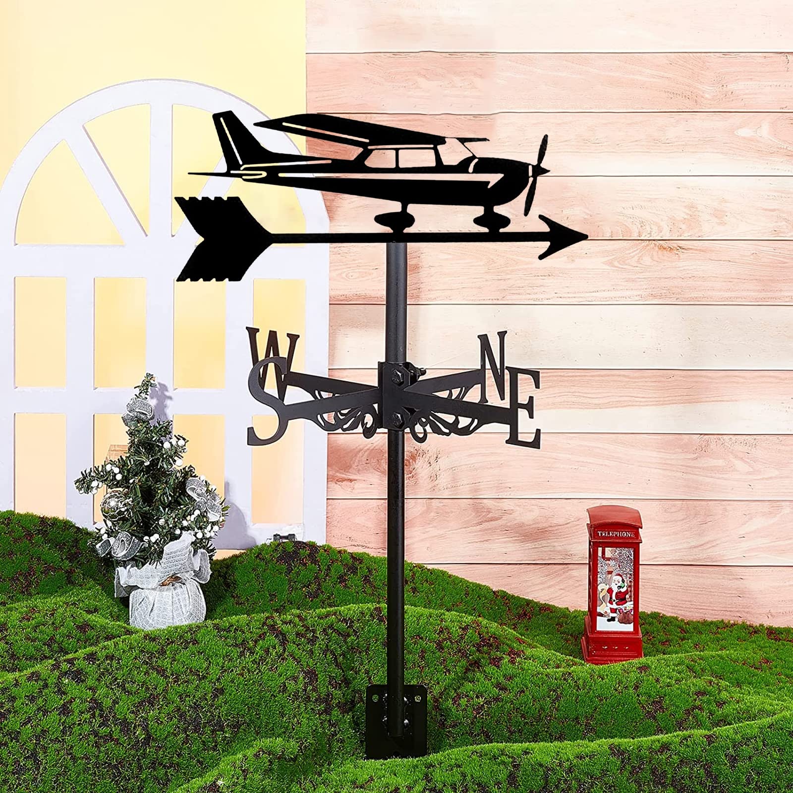 Girouette avec Fixation sur Toit, girouette en métal de Forme rétro, indicateur de Direction du Vent, décoration créative pour Jardin ou Maison, Cadeau