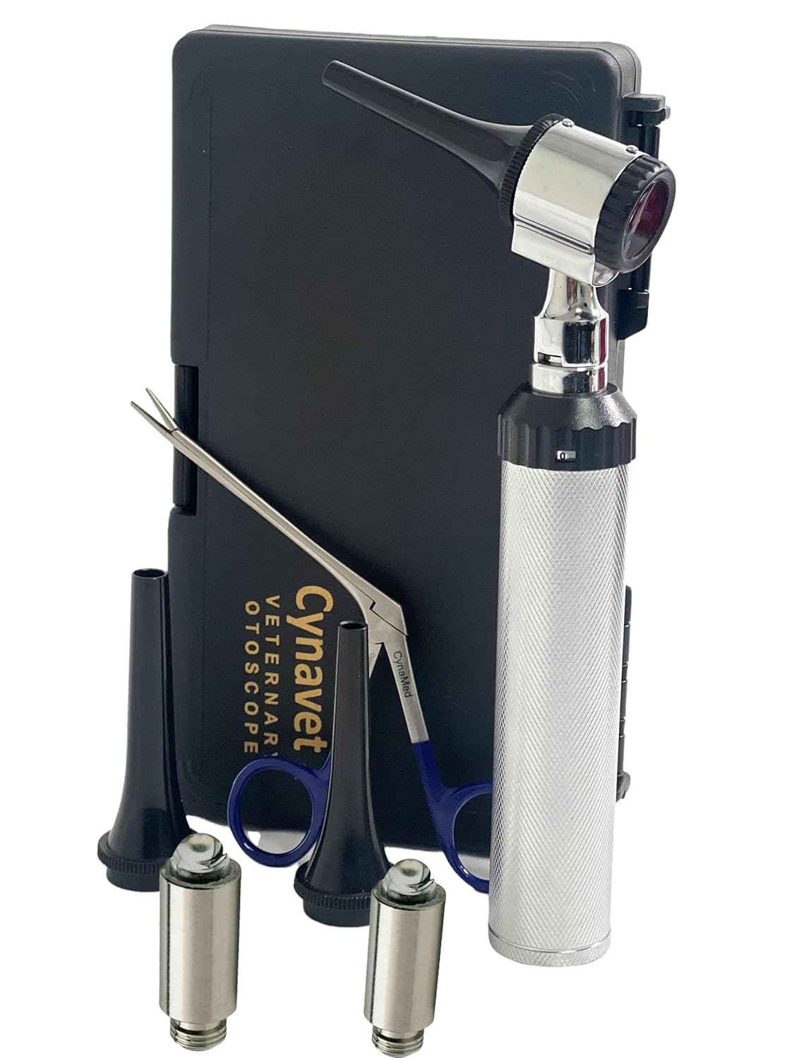 New Led Lense Veterinary Operating Otoscope Kit Plus 1 Forceppk plus1 Bulb Cynamed