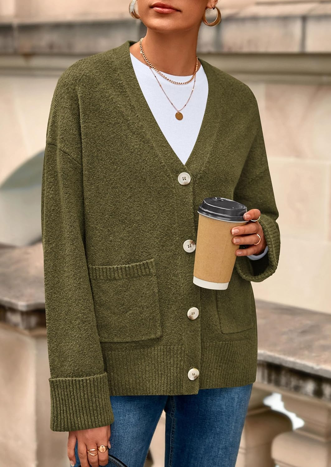 PRETTYGARDEN Women's 2026 Oversized Cardigan Sweaters Trendy Chunky Knit Long Sleeve V Neck Button Down Fall Winter Outfits - Image 7