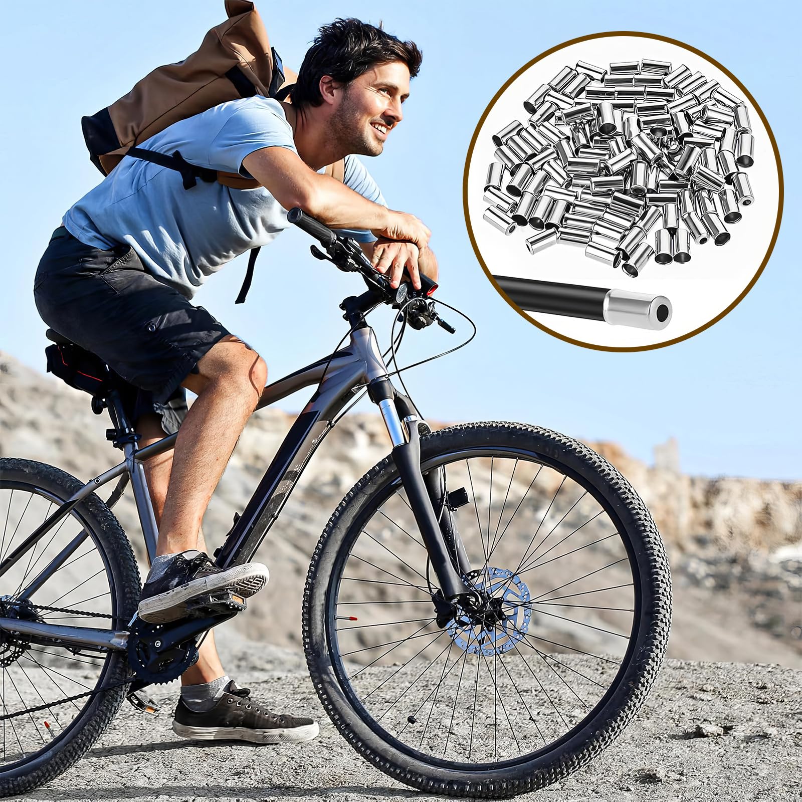 Paquete De 100 Tapas De Cable De Freno – Metal De 10 Mm, Diámetro Interior 5 Mm, Compatibles Con Bicis, Scooters Y Más