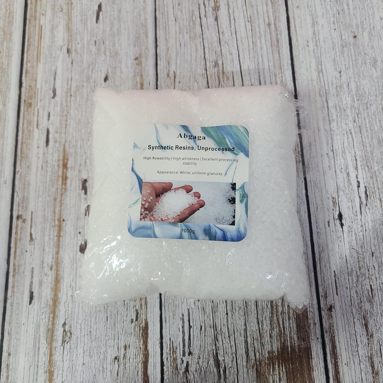 ABgaga Synthetic resins, unprocessed – High-flowability white granules, suitable for manufacturing