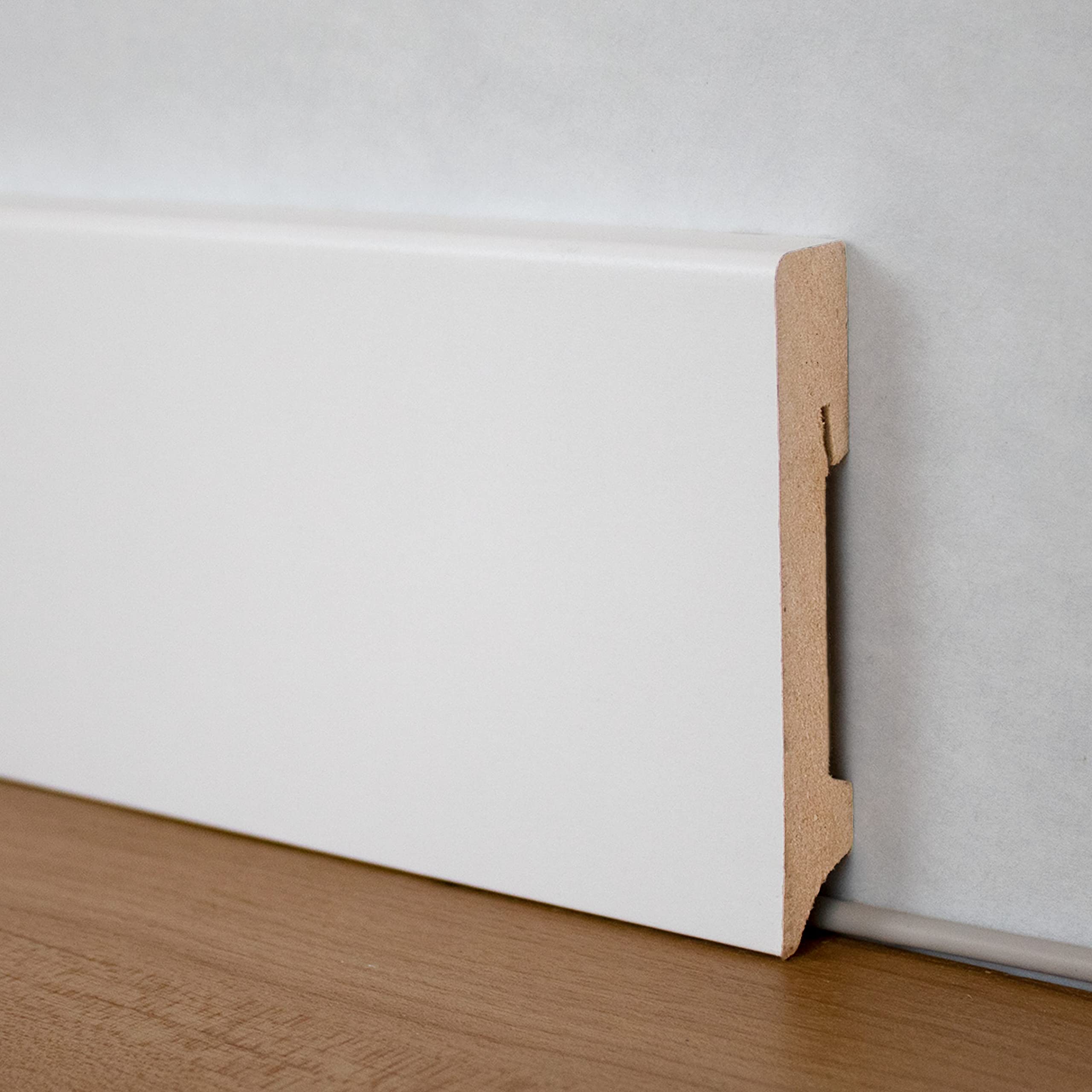 PROVISTON - Listwa przypodłogowa - profil prostokątny - 16 x 90 x 2400 mm - folia MDF - biała - klasyczna listwa przypodłogowa - 24 metry