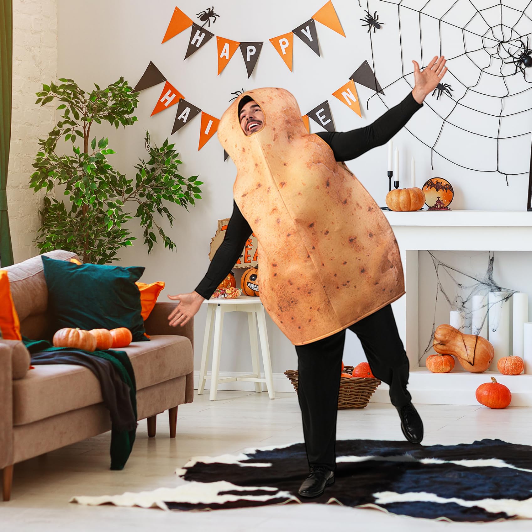 Costume da Patata, Costume da Cibo per Uomini e Donne Adulti di Halloween Gioco di Ruolo da Cibo Divertente per la Festa a Tema Cosplay Halloween Ringraziamento