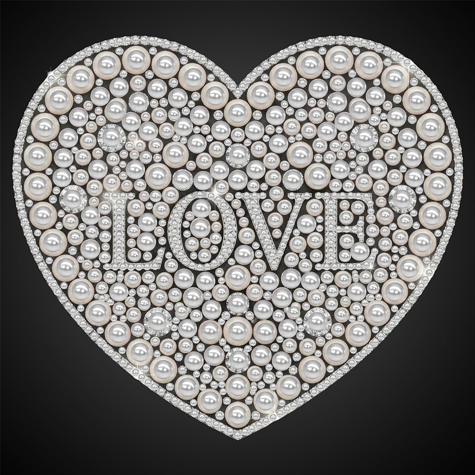 POETRYDRAW Love DIY Pearl Painting Kits for Adults Beginners Home Wall Decor Pearl Gem Paintings Picture Arts Craft 25x25cm Without Frame (Love)