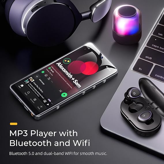 HIFI WALKER G7 Pro Android 13 MP3 Player with Spotify, 5.2 HD Touchscreen Portable Media Player with WiFi Bluetooth, Dual Camera, Speaker, Google Play, Expandable Storage for Kids & Adults (160GB)