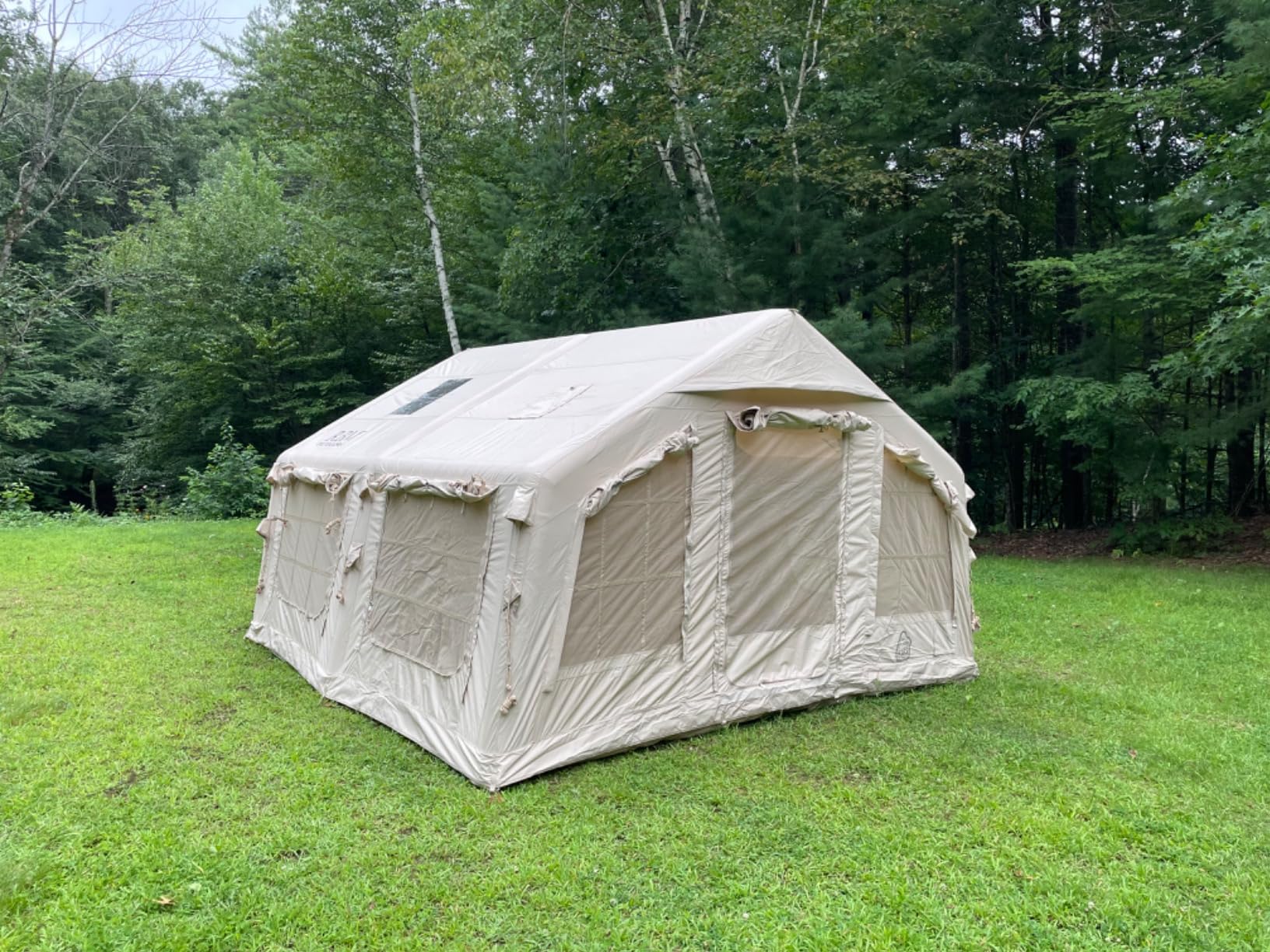 Coody Inflatable Canvas Camping Tent with Stove Jack