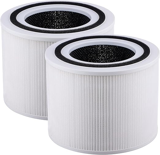 2 Pack Air Purifier replacement filter for Levoit Core 300 and Core 300S VortexAir Air Purifier, H13 true hepa filter Core 300-RF White