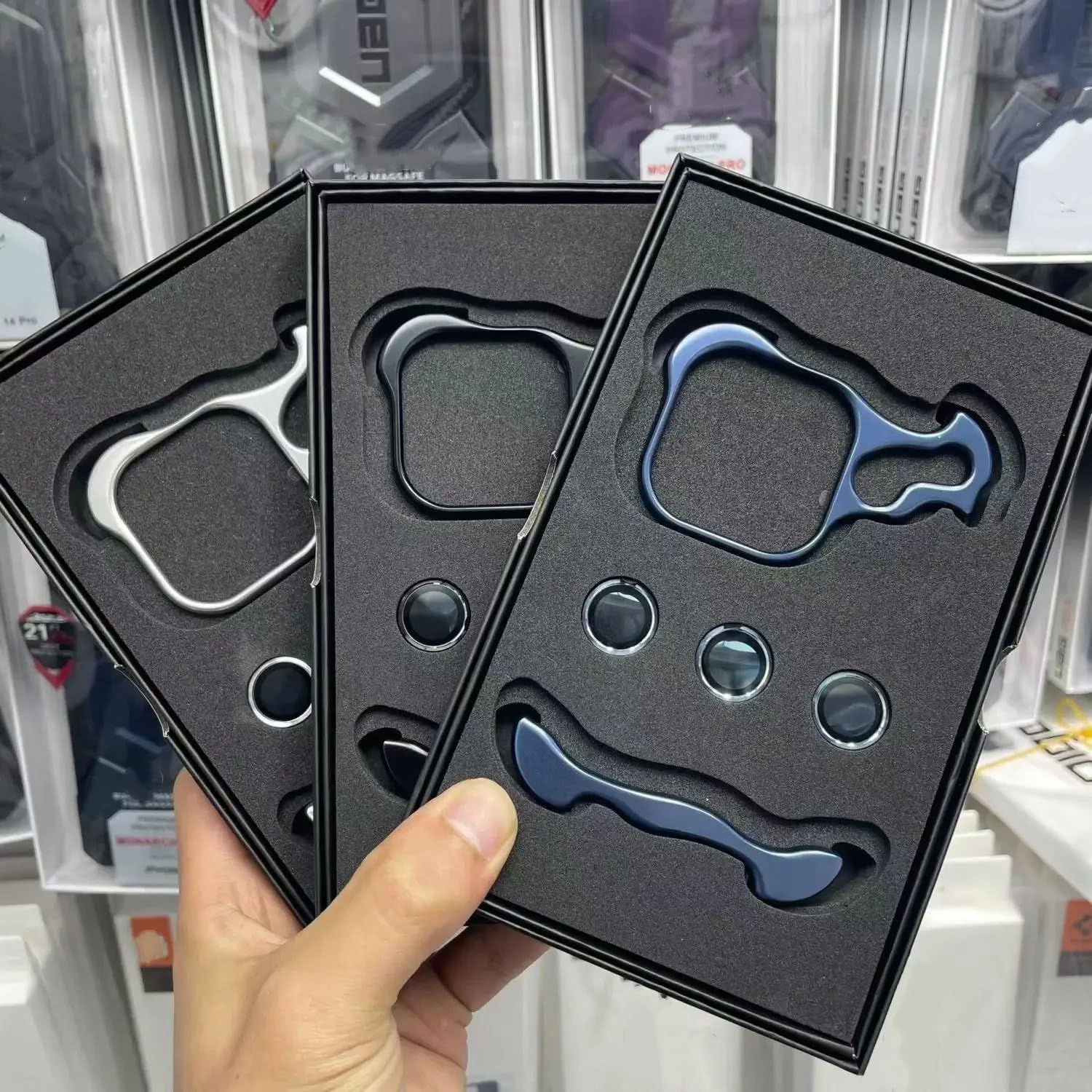 Unregelmäßige Metall-Bumper-Handyhülle für iPhone 17 16 15 14 13 12 Pro Max Plus mit Linsenschutzfolie, stoßfeste Aluminiumhülle (für iPhone 15 Plus/Lila)